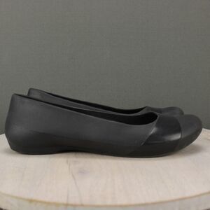 Crocs Ballet Flats Slip On Comfort Womens 9 Black Shoes